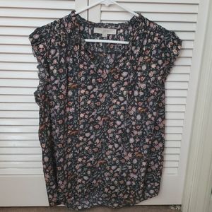 Loft Leopard Blouse with Ruffle Sleeves